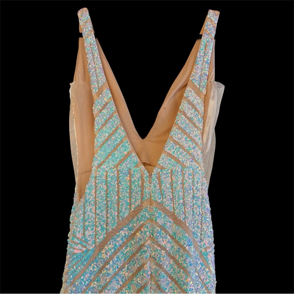 Jovani Low V Neck Sequin Sheath Mermaid Prom Dress Size 8 NWT $680 - Picture 6 of 8